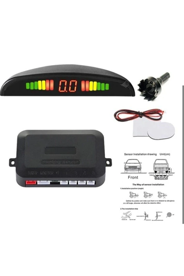 Dijital Ekranlı Araç Park Sensörü Ses Ikazlı Siyah Göz - Resim 2