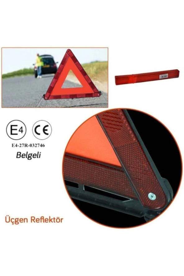 * Avrupa Standartlarına Uygun Fosforlu Üçgen Reflektör -demir Ayaklı ürün görseli