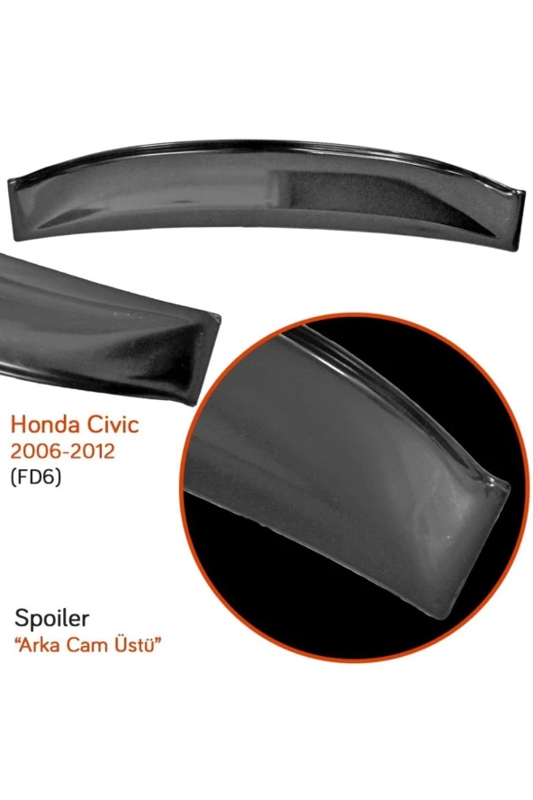 Honda Civic (fd6) 2006-2012 /fb7 Arka Cam Üstü Spoiler - Resim 2