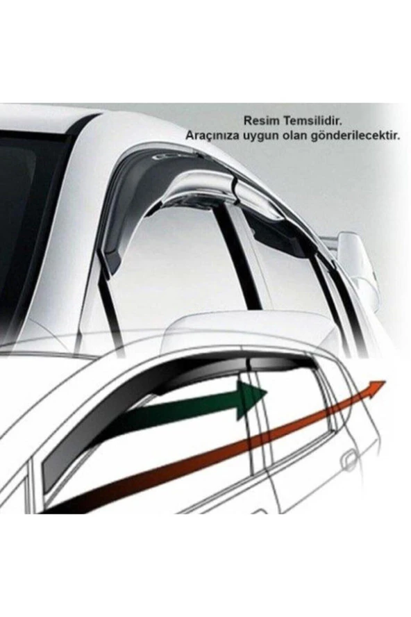 Renault Aksesuar Kango 1 1999-09 Sportif 2li Cam Rüzgarlık Seti - Resim 3