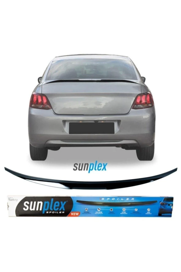 Peugeot 301 Uyumlu Bagaj Üstü Spoiler Piano Black Enjeksiyon Baskı 2012-2019