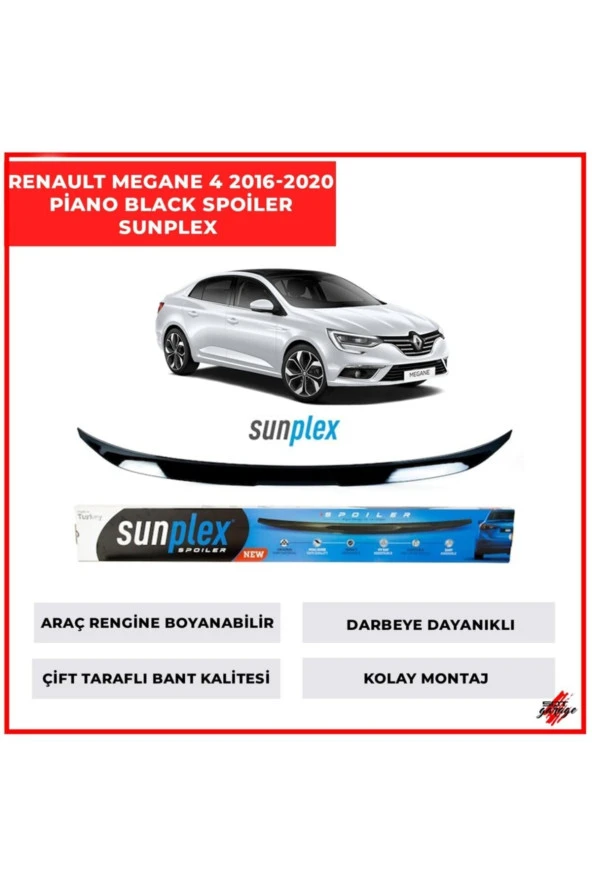 Renault Megane4 Bagaj Üstü Spoiler Piano Black