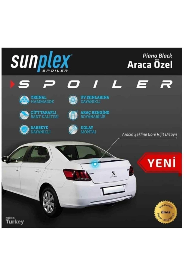 Citroen C-elysee Bagaj Üstü Spoiler Piano Black