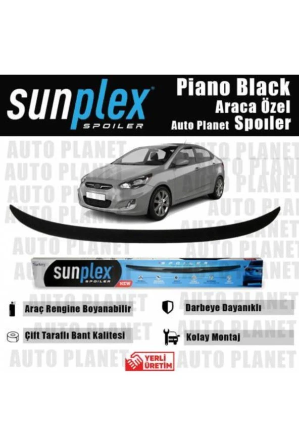 Hyundai Accent Blue Bagaj Üstü Spoiler Piano Black - Resim 3