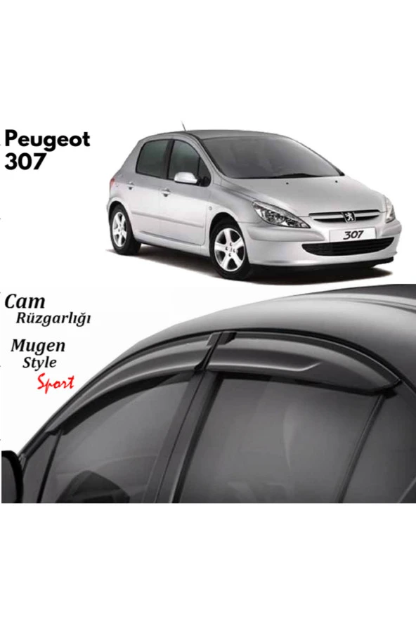 Peugeot 307 Peugeot 308 Mugen Tip Cam Rüzgarlığı Ön Arka Sunplex - Resim 2