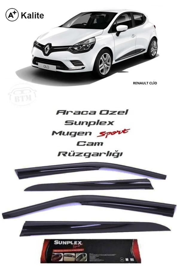 Renault Clio 4 Cam Rüzgarlığı Marka Mugen 4lü ürün görseli