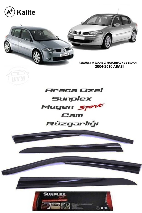 Renault Megane 2 Hb-sedan Cam Rüzgarlığı Marka Mugen 4lü ürün görseli