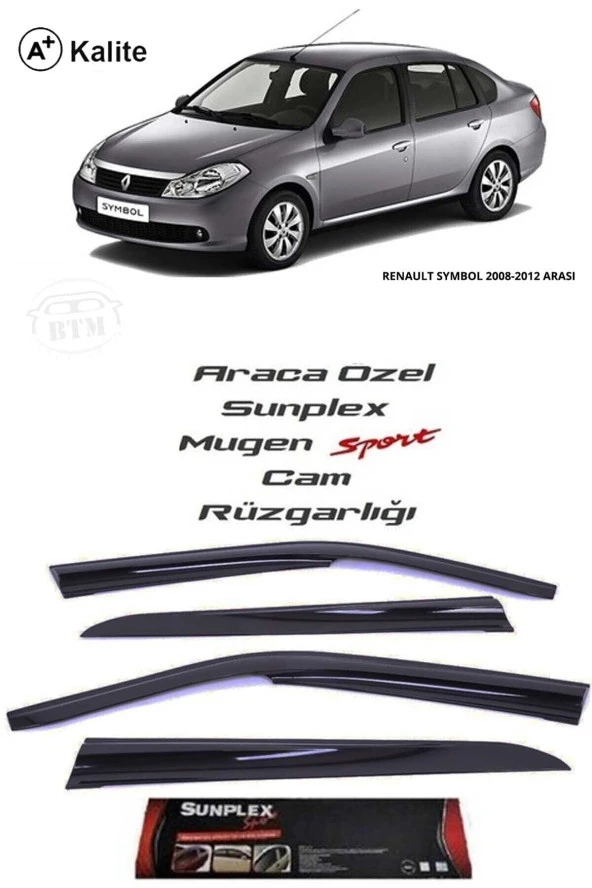 Renault Symbol 09-12 Cam Rüzgarlığı Marka Mugen 4lü ürün görseli