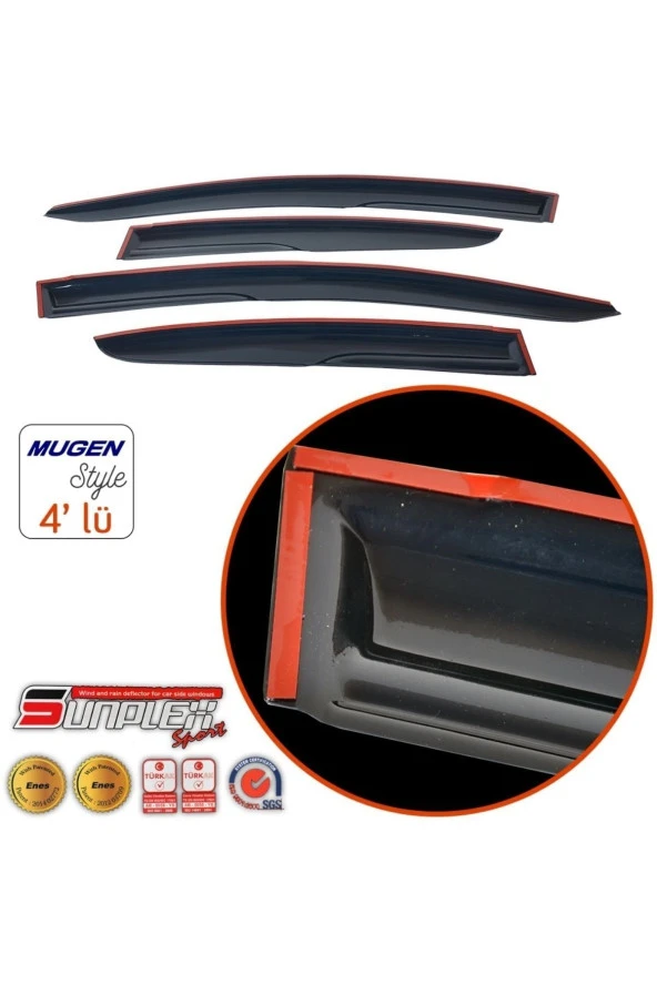 Sp-s-37 Renault Symbol 1998-2006 Sport Style Cam Rüzgarlığı 4 Lü - Resim 2