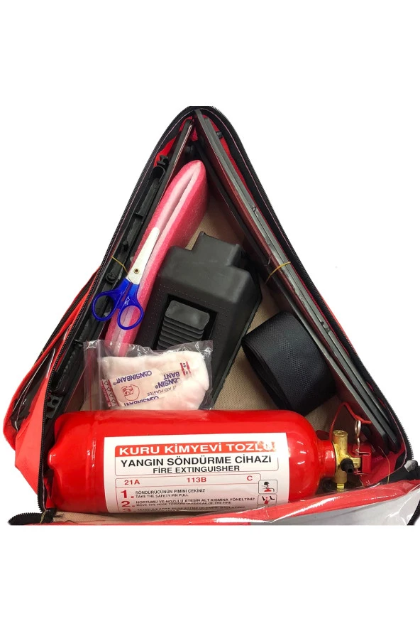 Trafik Seti  ve Kuru Kimyevi Tozlu 40 Map Abc Araç Yangın Söndürme Tüpü 1 kg ürün görseli