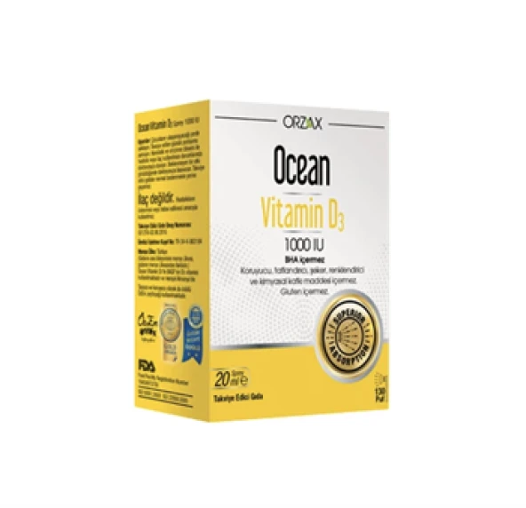 Orzax Ocean Vitamin D3 1000 IU Sprey 20 ML