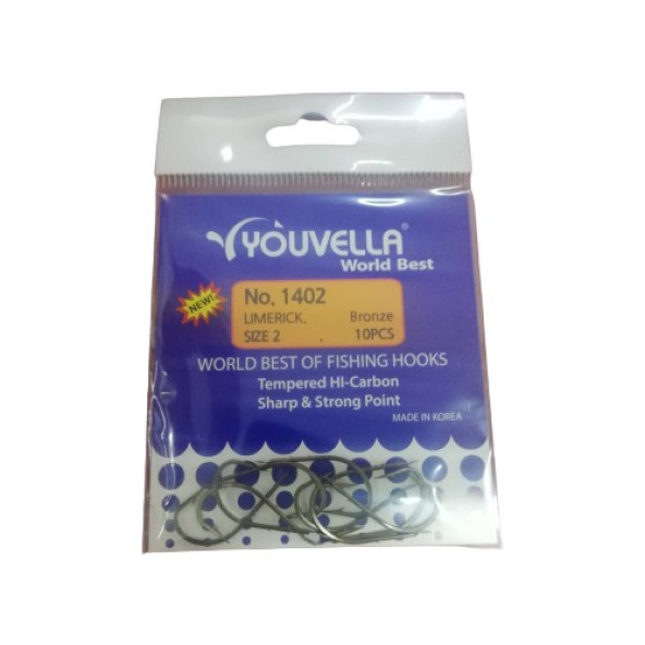 Youvella 1402 Dövme Bronz Olta İğnesi No:2 10'Lu Paket Sazan İğnesi