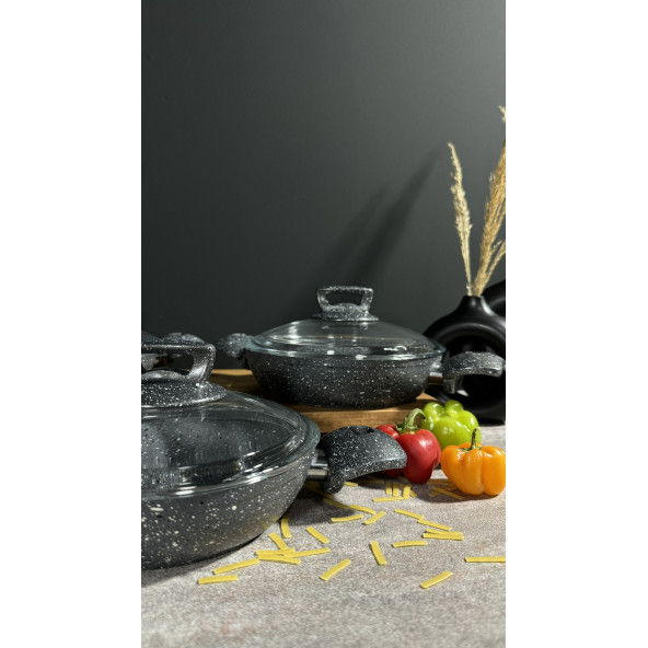 BENA LİFE 6 Parça Yanmaz Yapışmaz Granit Omlet Seti - 3