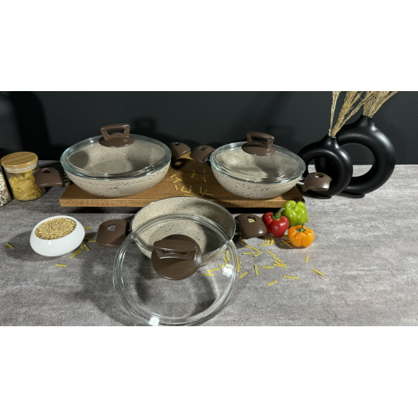 BENA LİFE 6 Parça Yanmaz Yapışmaz Granit Omlet Seti - 2