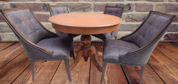 Masa ST Baba 90145 Ihlamur Ayak Model Sandalye Zus 40 Asil Ahşap MDF Kapitoneli - 3