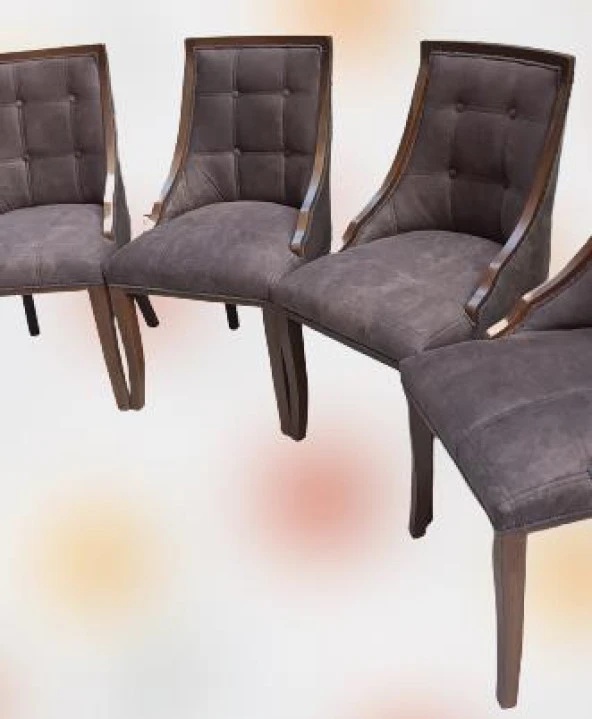 Sandalye 90146 Zus 40 Kayın ayak Kalite giydirme KAPİTON Kumaş Döşem 4Ad El Yapım - 6