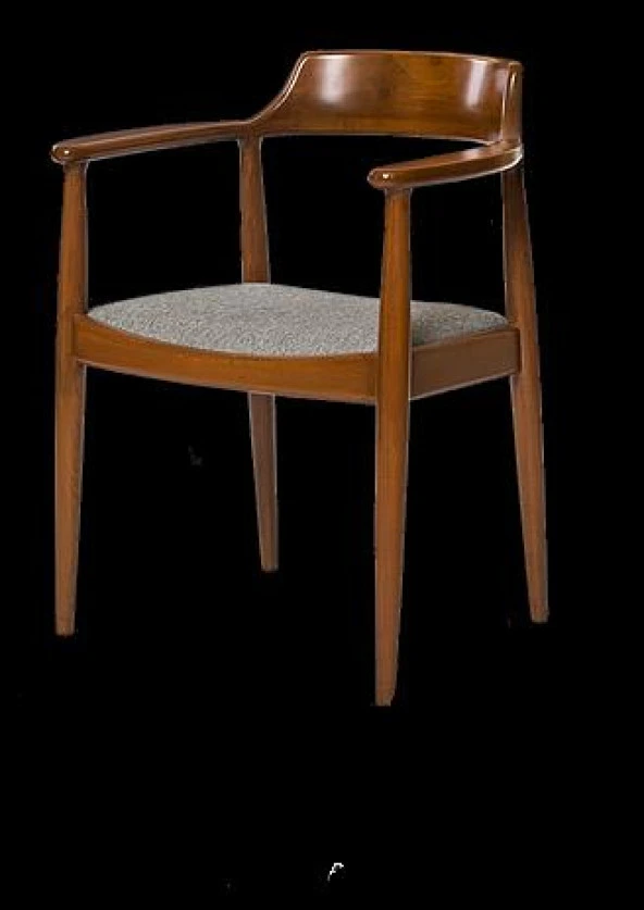 Sandalye ST 14220 Zus138 TAM EĞİKKOLÇAK Kayın RETRO Parlak Ceviz keten kumaş - Resim 7