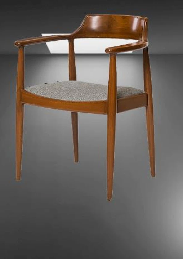 Sandalye ST 14220 Zus138 TAM EĞİKKOLÇAK Kayın RETRO Parlak Ceviz keten kumaş - Resim 10