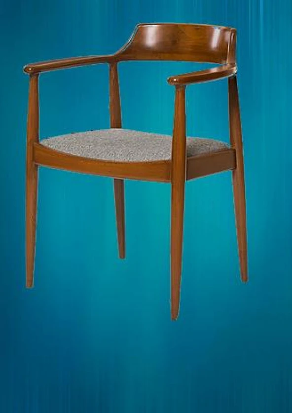 Sandalye ST 14220 Zus138 TAM EĞİKKOLÇAK Kayın RETRO Parlak Ceviz keten kumaş - Resim 12