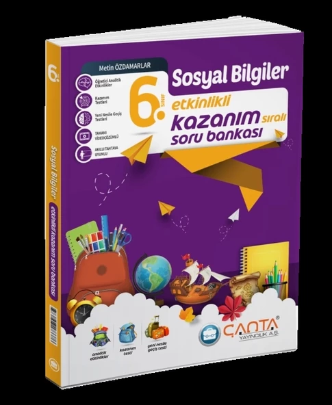 Çanta Yayınları 6.Sınıf Sosyal Bilgiler Etkinlikli Kazanım Soru Bankası