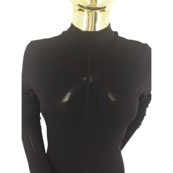 H&M SİYAH STREÇ FIRIFIR DETAYLI ELBİSE - 5