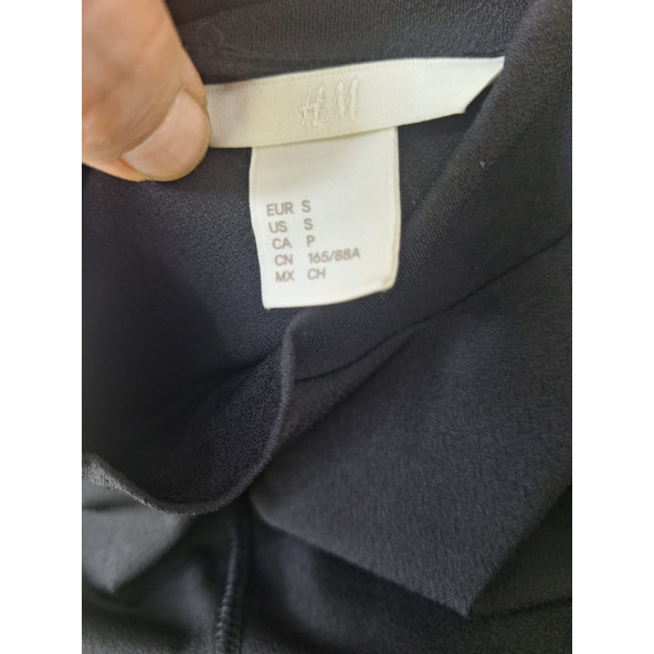 H&M SİYAH STREÇ FIRIFIR DETAYLI ELBİSE - 7