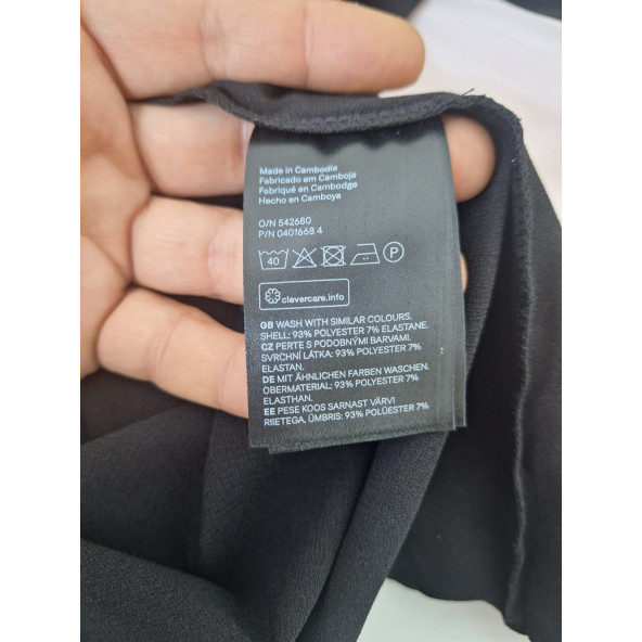 H&M SİYAH STREÇ FIRIFIR DETAYLI ELBİSE - 8