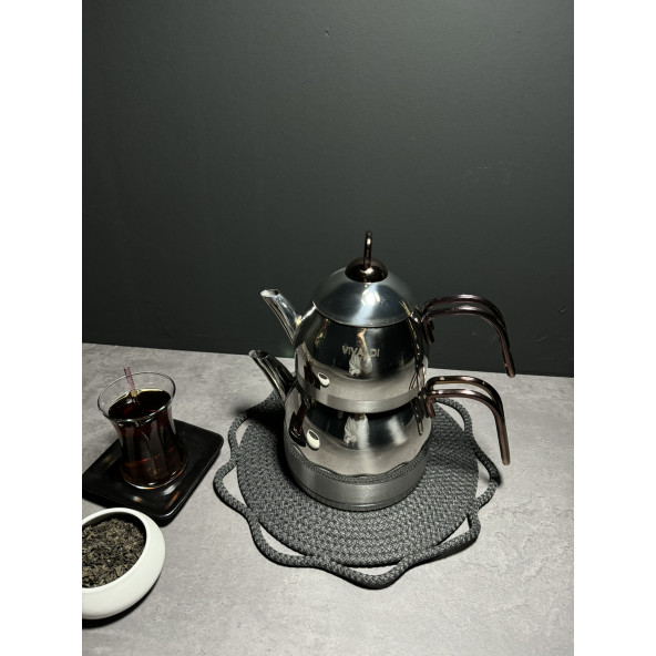 BENA LİFE Premium 4 Parça Çaydanlık 18/10 Paslanmaz Çelik Çaydanlık Takımı Mini Boy - 3