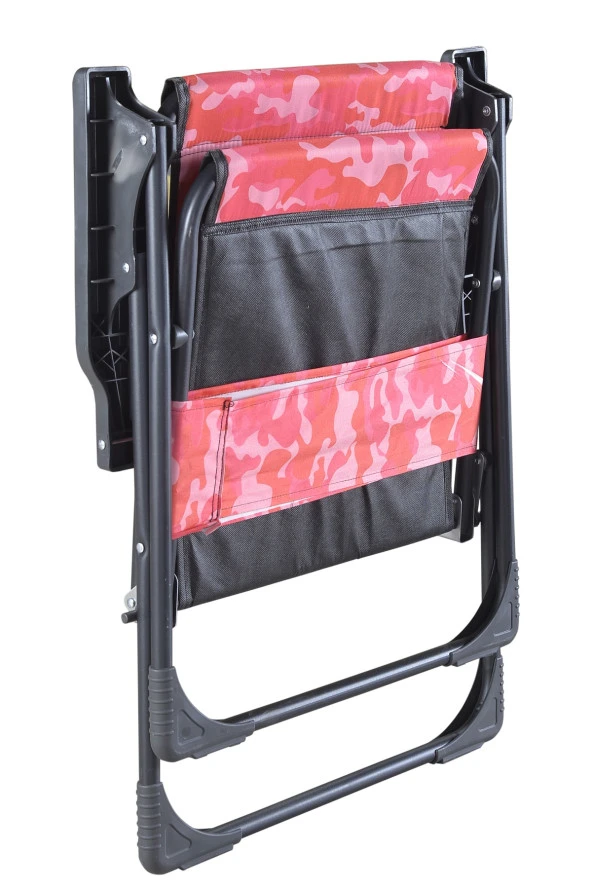 Full Reyon Dijital Baskılı Kamp Deniz Piknik Sandalyesi Pembe Kmj - 3