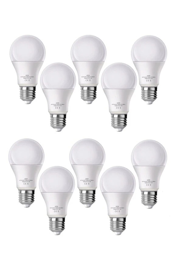 Fullreyon 10 Adet 9 Watt Enerji Tasarruflu Beyaz Işık Led Ampul