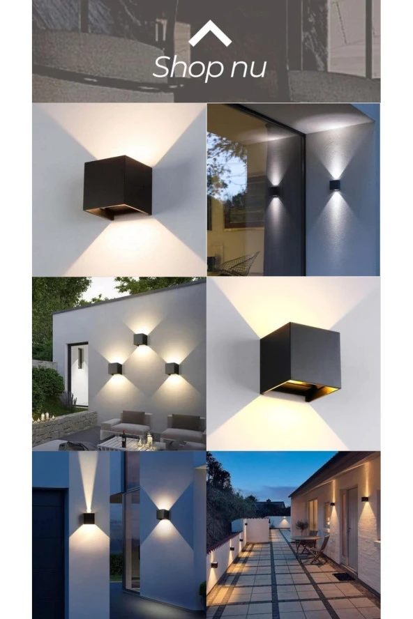 Fullreyon Işık Açısı Ayarlanabilir 10 Watt Dekoratif Led Aplik, Bahçe Duvar Armatürü, Villa, Bungalov Apliği