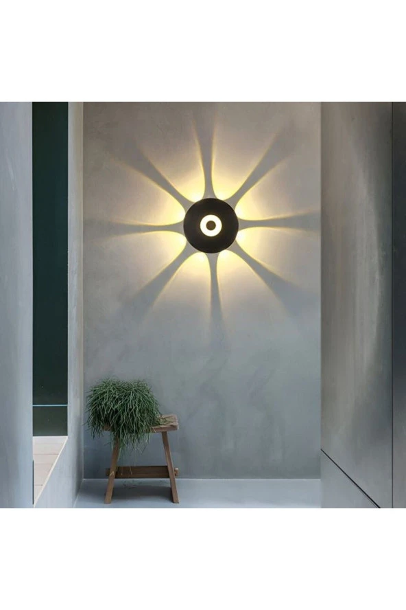 Fullreyon 7 Watt Gün Işığı Ledli Yaprak Işık Desenli Dekoratif İç ve Dış Mekan Aplik, Modern Tasarım Armatür