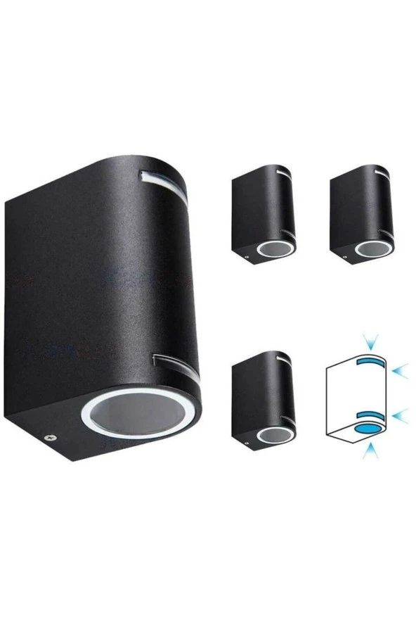 4 Adet Amber Işık Çift Yönlü Dekoratif Işık Süzmeli İç ve Dış Mekan, Bahçe, Balkon, Teras Apliği - 4