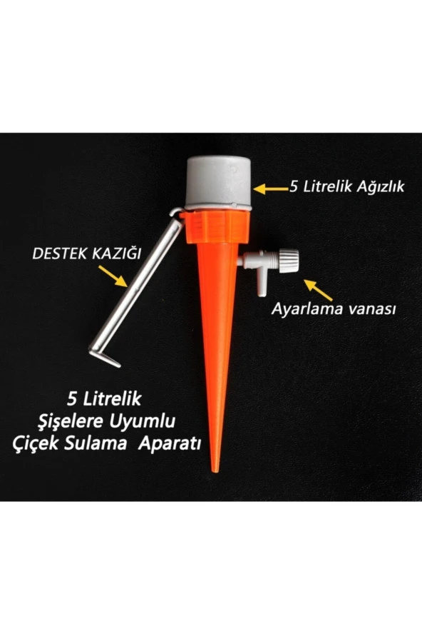5 Adet 5 Litrelik Şişeye Uyumlu Çiçek Ve Fidan Sulama Aparatı - 2