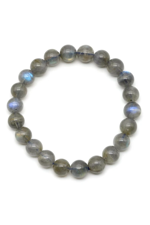 Labradorit Doğal Taş Bileklik 9 mm Küre Kesim ürün görseli 1