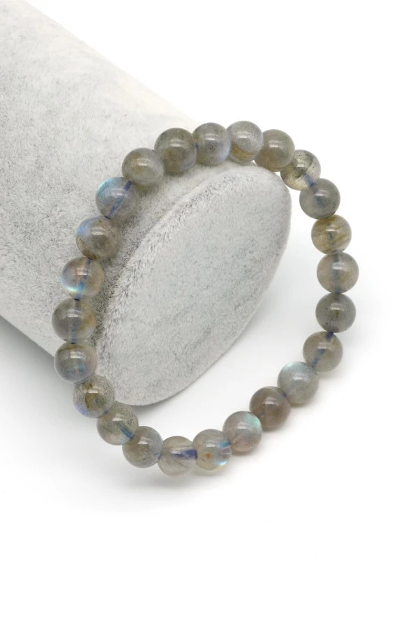 Labradorit ( AA Kalite ) Doğal Taş Bileklik 8 mm Küre Kesim ürün görseli