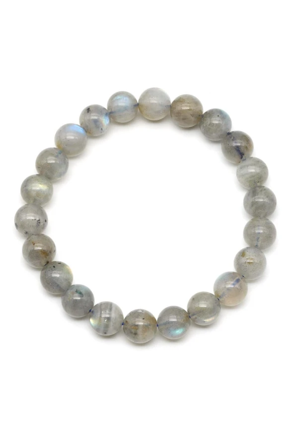 Labradorit Doğal Taş Bileklik 9 mm Küre Kesim - Resim 2