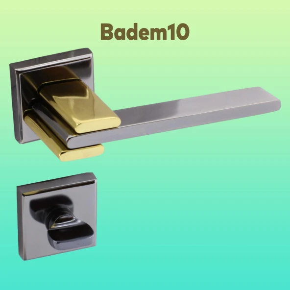 Fulya Lüx Füme Gold Kare Rozetli Wc-Banyo Uyumlu Kapı Kolu Sağa ve Sola Uygun Kapı Kolları 1 Takım - Resim 5