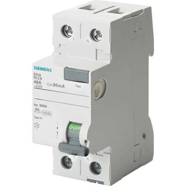 Siemens 5Sv4614-0 40A 300Ma 230V (Faz+Nötr) Kaçak Akım Koruma Rölesi