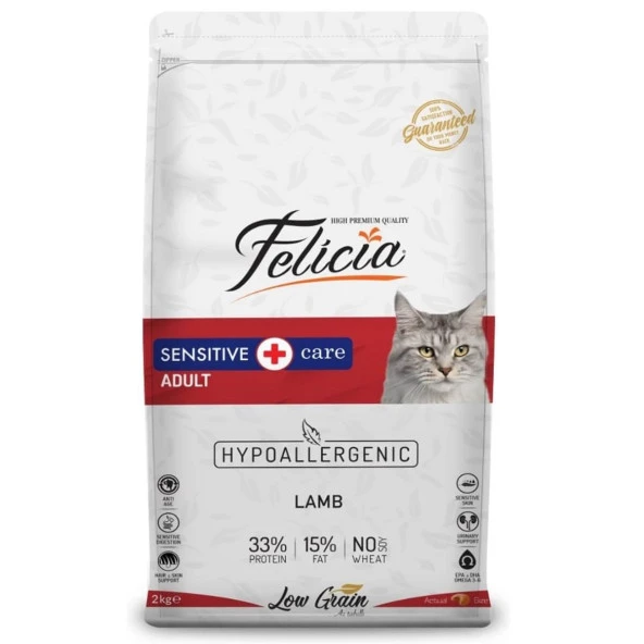 Felicia Hypoallergenic Düşük Tahıllı Kuzu Etli Yetişkin Kedi Maması 2 KG