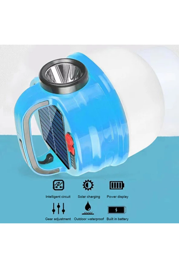 artworkanatolia Solar Güneş Enerjili Kamp Lambası Büyük Boy Şarjlı El Feneri Işıldak - 3