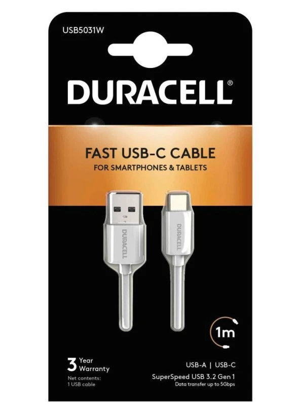 Duracell Sync/Charge Cable 1 Metre White