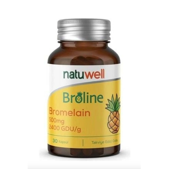 Natuwell Broline Bromelain İçeren Takviye Edici Gıda 500 mg 30 Kapsül