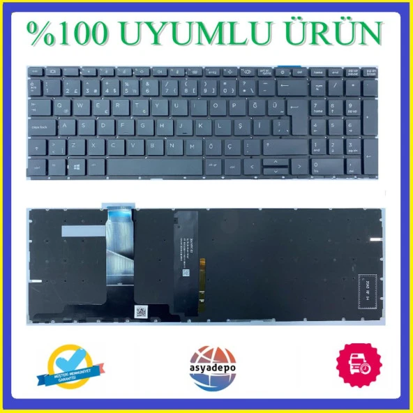 HP AEX8QE03010 Klavye Siyah Türkçe IŞIKLI
