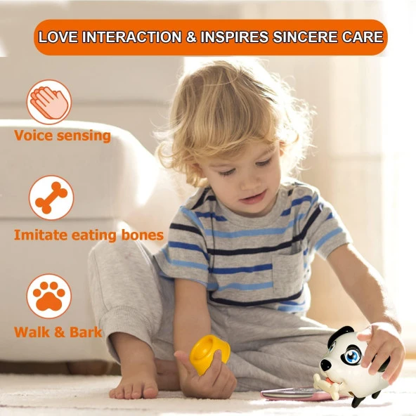 Ses kontrollü, İnteraktif Yürüyen Havlayan Sevimli Köpek , Gerçek Mikrofon ve  Işıklı-Müzikli Uçağı, Aksesuarlarıyla - 10