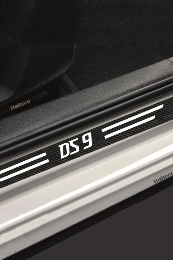 DS Automobiles DS9 Uyumlu Kapı Bagaj Eşik Koruyucu Set Karbon Çizilme Engelleyici Folyo DS9 Yazılı - 5