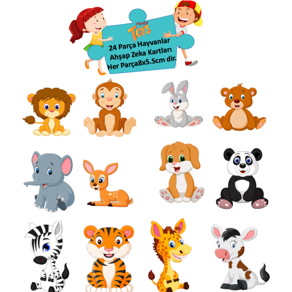 Trendy Toys Eğitici Ahşap Hafıza Eşleştirme Oyunu Animal Memory Game