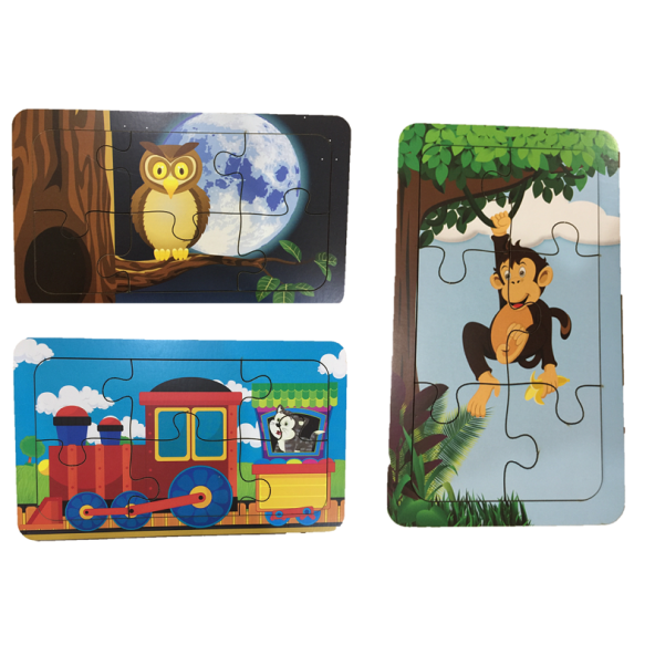 Trendy Toys Ahşap Puzzle Ilk Yapbozum 3 Adet 6 Parçalı 18x11cm