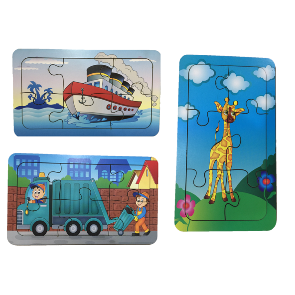 Trendy Toys Ahşap Puzzle Ilk Yapbozum 3 Adet 6 Parçalı 18x11cm