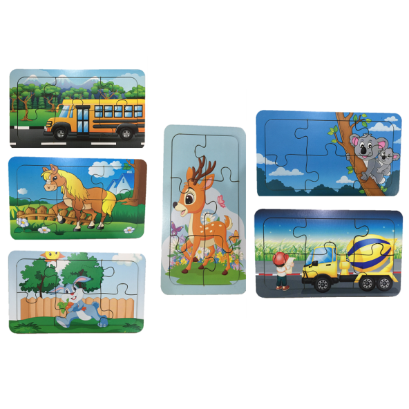 Trendy Toys Ahşap Puzzle Ilk Yapbozum 6 Adet 6 Parçalı 18x11cm